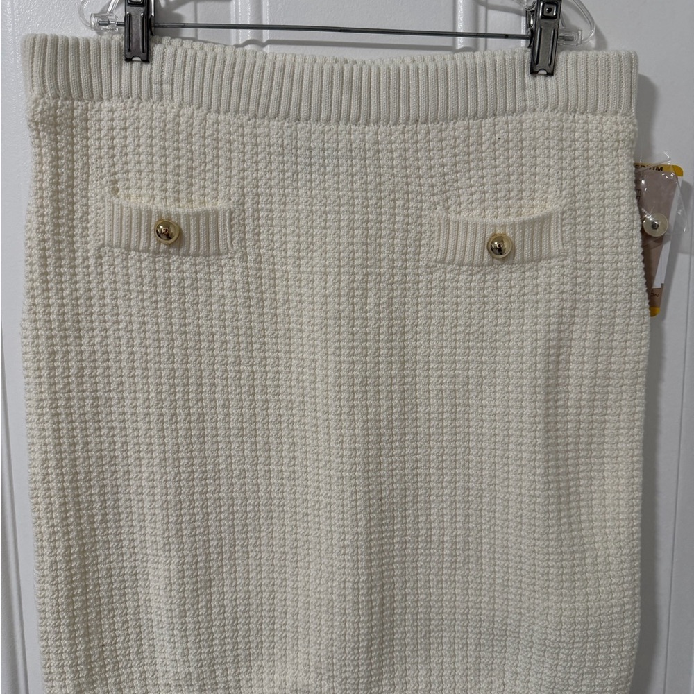 French Connection Cream Knit Mini Skirt Size M NWT - Picture 5 of 11
